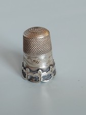 Antique Sterling Silver Ornate Decorative Patterned Thimble / Sewing (1418)