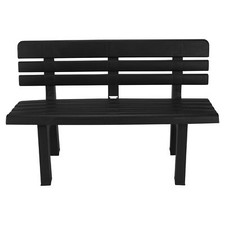 2 Seater Plastic Garden Bench, Weather, Resistant, Relaxing Outdoor Furniture