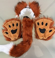Fox Ears and Tail Set with Paw Gloves, Cosplay Costumes Accessories