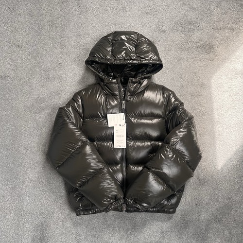 Dark green zara glossy puffer - zara,