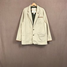 Orvis Zambezi Jacket Mens Beige Utility Coat Elbow Patch Twill Safari Hunt Sz 42