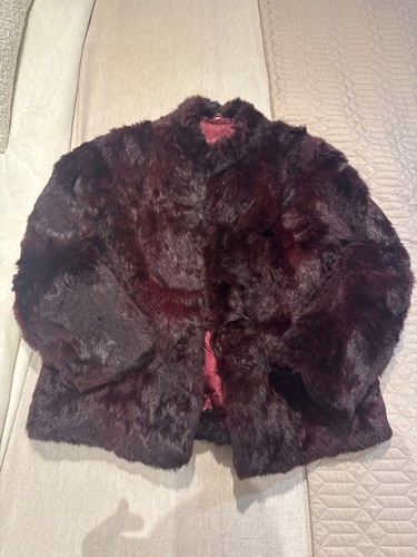 Burgendy mink real fur - real,