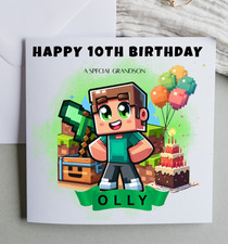 Minecraft Happy  Birthday card