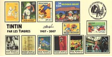 FRANCE 2007 FDC card TINTIN Kuifje Tim HERGE stamp GUEBWILLER Haut-Rhin TP