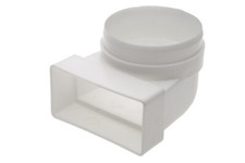 Ducting 110x54 Flat to Round Elbow Bend Kitchen Ventilation Extractor Fan Heat