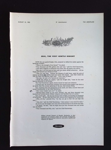 Original 1953 advert folland - advert,