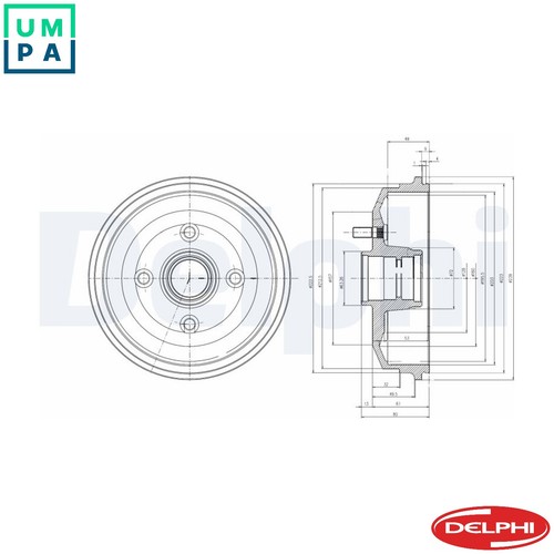 Brake drum bf468 for ford - drum,