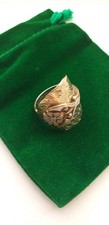 sterling silver spoon rings, art nouveau floral Liberty Style, Ring size, Q 1/2