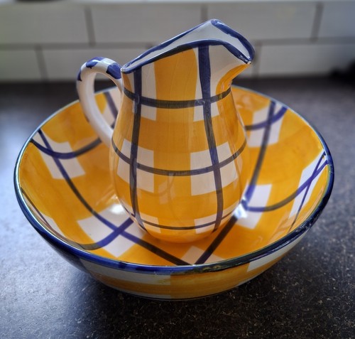 Vintage hand painted - hand, jug