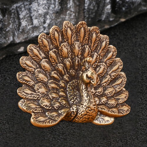 Peacock statue brass - peacock,