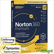Norton 360 Premium 2025 10 Devices | PC, Mac, Android, iOS | Internet Security DE-Liz