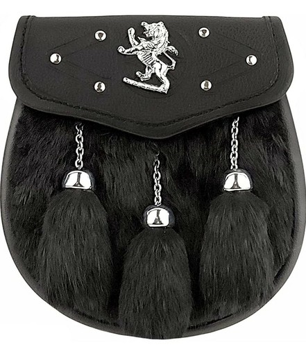 Kilt sporran black lion - lion, badge