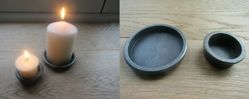 Tea light candle holders - light, cast