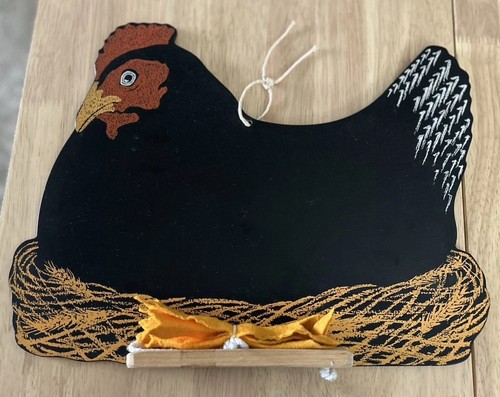 Mdf vintage chalk board hen - vintage, in