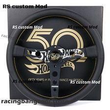 MOMO HOTWHEEL 50th Anniversary Sport Steering Wheel Genuine Leather