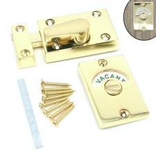 Bathroom Indicator Bolt Vacant / Engaged WC Toilet Door Lock Polished Brass !!!