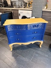 18th century style blue painted French chest of drawers / commode
