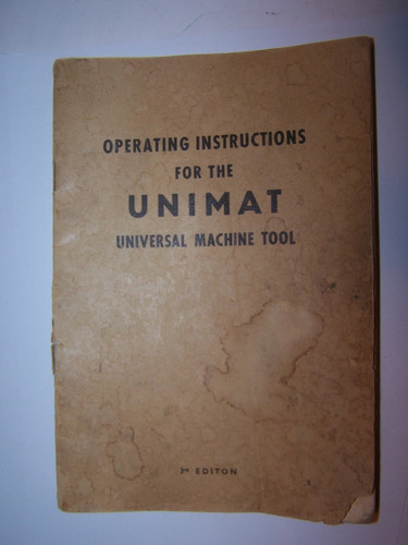Unimat operators instructions - unimat,