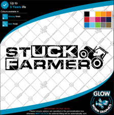 Stuck Farmer Tractor Agri Farm Car Van Toolbox Bumper Window Sticker Vinyl Decal
