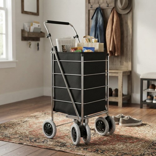 Foldable wheel shopping cart - foldable,