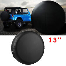 13"DIY Trailer Spare Tire Tyre Wheel Cover Pure Against Sun/Rain Protector Black