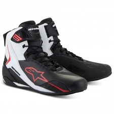 Alpinestars Ankle Lace-Up Boots - Men's Faster-4 Riding Shoes (Black/White/Red)