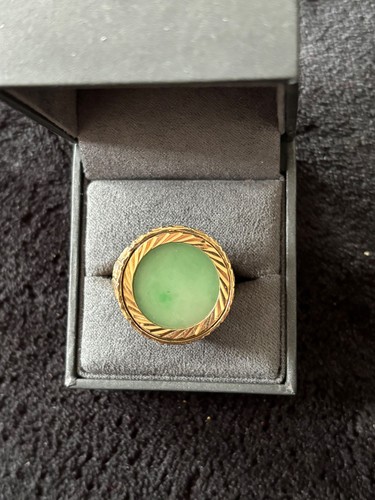 9ct gold jade - , size