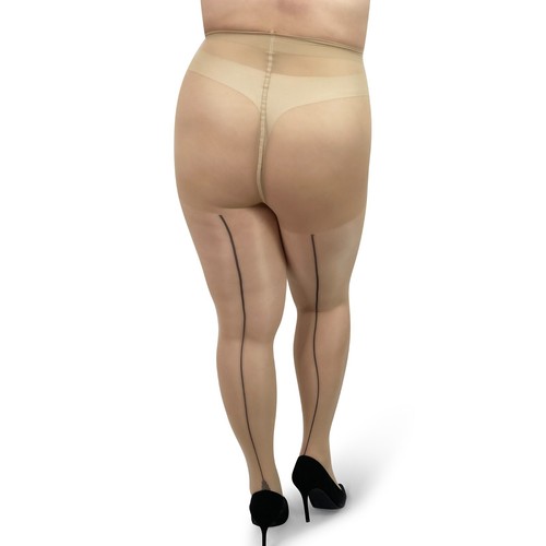 Plus size sheer jive seamed - plus,
