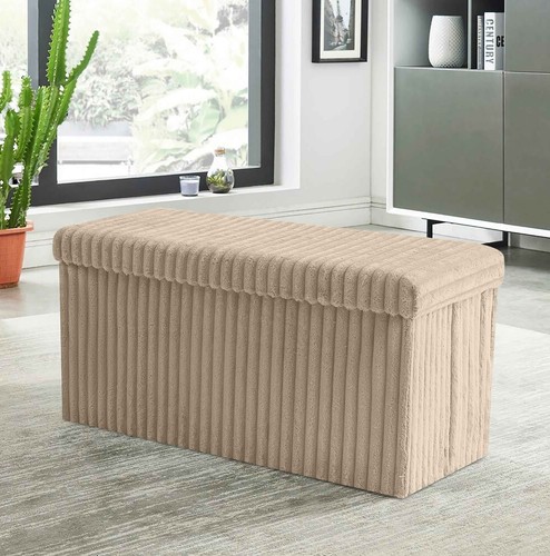 Ribbed ottoman storage box - ottoman,