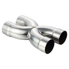 Welded X Pipe 3" Dual Inlet/Outlet Polished Exhaust X Pipe Stainless Steel
