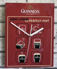 “Guinness Perfect Pour” Novelty Wall Clock, Shed, Bar, Garage, Office