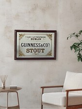 Guinness St James’s Gate Style Wooden Framed Large Mirror | Pub Mirror 44x64 cm