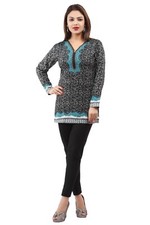 Ladies Short Kurtis Women Fashion Ethnic Short Kurti Kurta Top Shirt Dress 40D