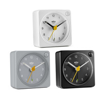 Braun Travel Alarm Clock Classic Analogue Precision Quartz Movement Crescendo