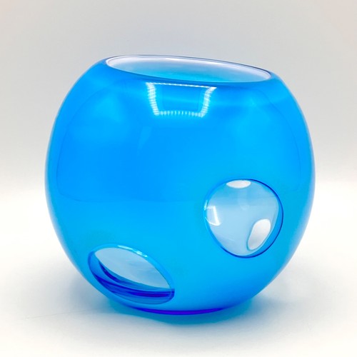 Handblown blue white cased - handblown,