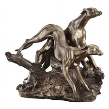 Toscano Greyhound Dogs Art Deco Statue Ornament Bronze Resin Collectable Rare