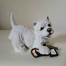Country Artists West Highland Terrier Westie Dog With Keys & Glove CA04633 White