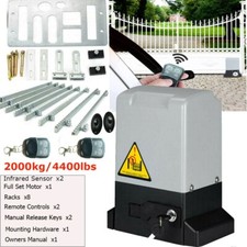 2000 KG Automatic Sliding Gate Opener Garage Motor FUlLL KIT 2 Remote 8pcs Rack