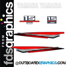 Yamaha 15hp 2 stroke outboard engine decals/sticker kit