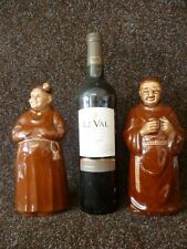 An Antique Pair of German 'Cortendorf Pottery' Franciscan Monk Spirit Decanters