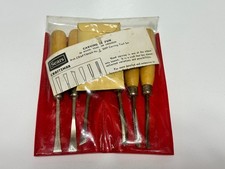 Craftsman USA (RARE) 6pc Wood Carving Chisels Tool Set w/ Paperwork Wood Handles