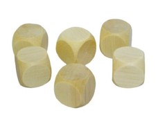 10x Wooden Plain Dice Dices Cube Cubes Blank Unpainted Wood Six Sided 50mm