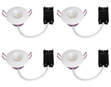 4 x Robus RTS07X0-01 Triumph Slim Fire Rated LED Downlights IP65 CCT 6.5W White