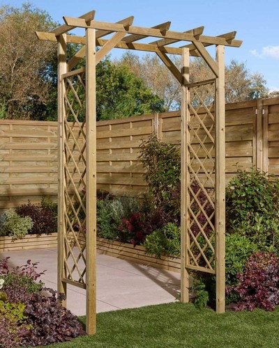 Wooden garden archway - wooden,