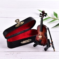 Miniature Violin With Case Music Instrument Gift Collection Brand New Small Tiny