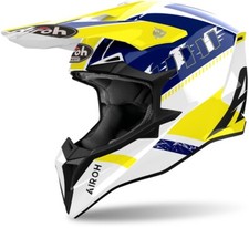 Airoh Wraap Feel Yellow/Blue Off Road Motorcycle Motocross Quad ATV MX Helmet