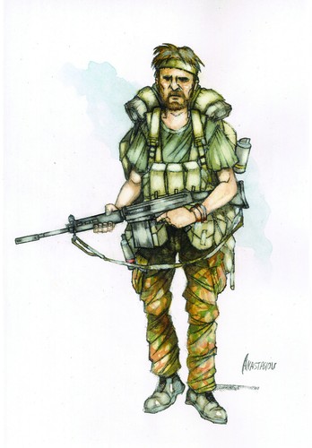 Original military painting - military,