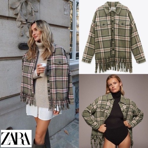 Zara plaid check fringe - plaid,