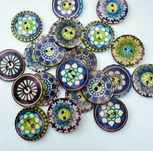 Pack 25mm wood buttons - pack,