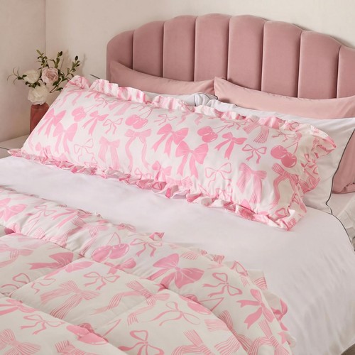 Ohs bows frill bolster pillow - bows,